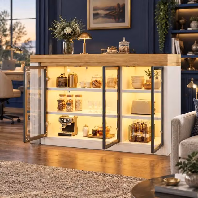 Tavolo da pranzo estensibile 120-197x40x72 cm in MDF e vetro bianco salvaspazio –