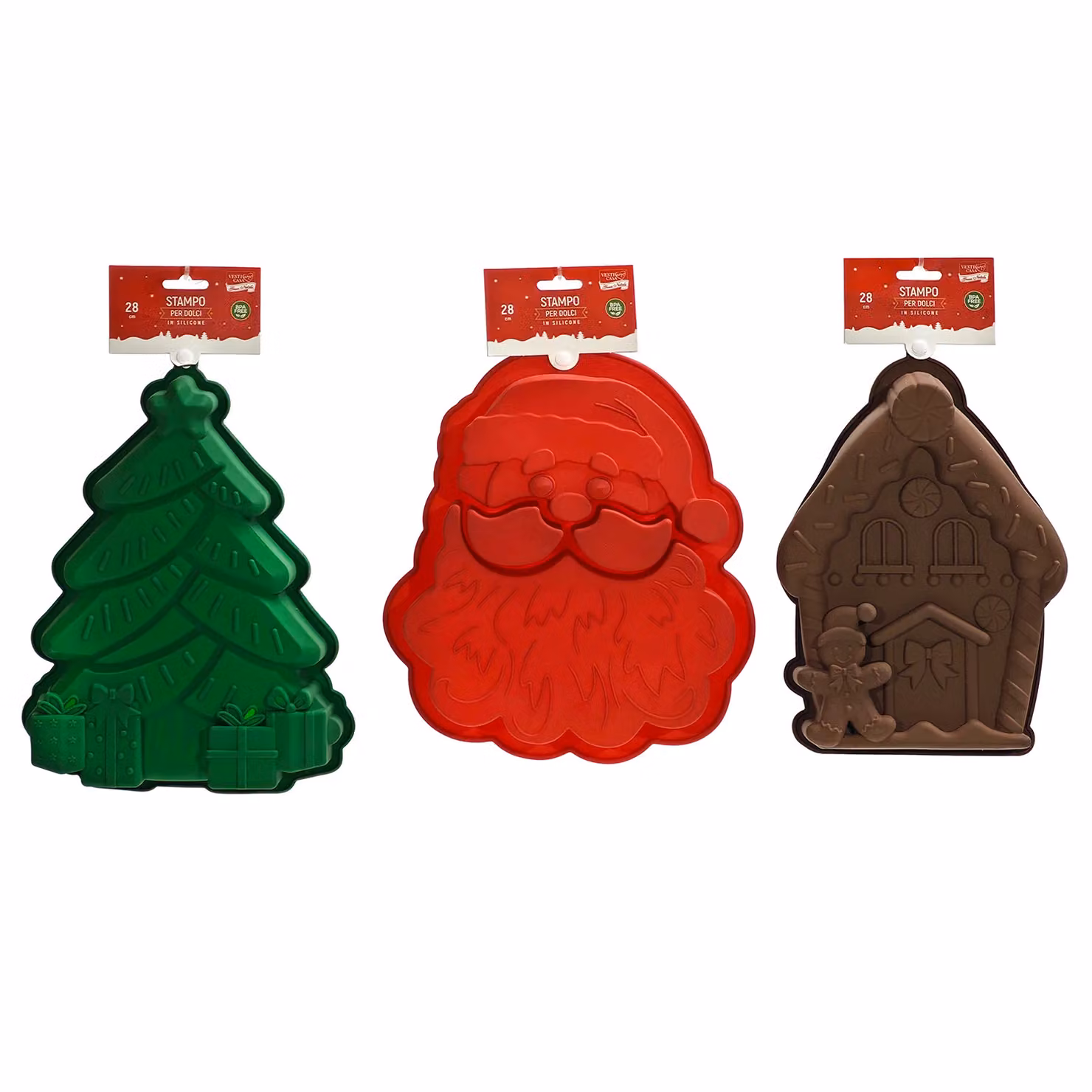 Stampo per dolci natalizi Vestiamo Casa in silicone non stick verde Altezza: 28 cm – 1