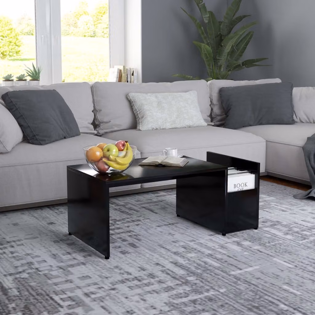 Maison Exclusive - Tavolino nero 90x45x35 cm Materiale ligneo