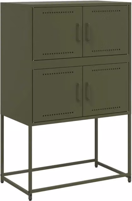 Credenza Buffet in Acciaio Verde Oliva L: 68,5 cm, P: 38,5 cm, H: 107 cm – 1