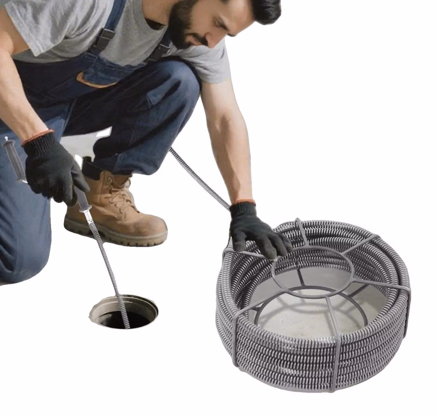 Spirale per la pulizia dei tubi, realizzata in acciaio al manganese, con diametro compatibile da 1,97 pollici a 4,72 pollici, sottoposta a trattamento termico, design moderno, adatta per macchine elettriche per la pulizia dei tubi