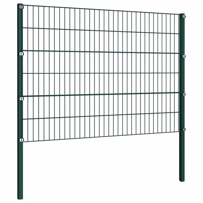 vidaXL Pannello di recinzione con paletti in ferro 1,7 x 1,2 m Verde