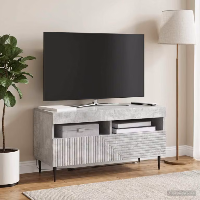 Mobile TV LED vidaXL HAARLEM Grigio Cemento L: 81 cm, P: 35 cm, H: 43 cm