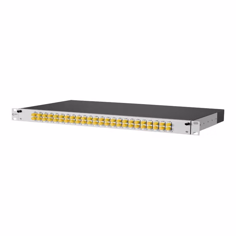 Metz Connect OpDAT slide Patchfeld splice 24xST-D (metallico), OM3, grigio 150265D124-E