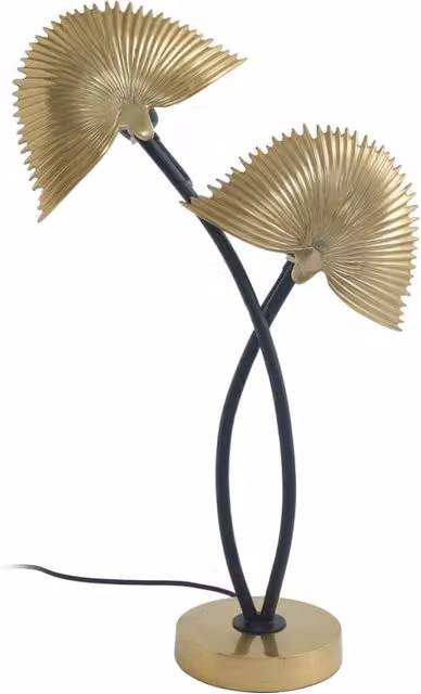Lampada da tavolo Twinflame in alluminio oro e nero