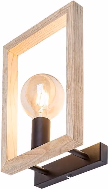 Applique moderna Indigo Rabalux in legno e metallo nero con 1 luce E27