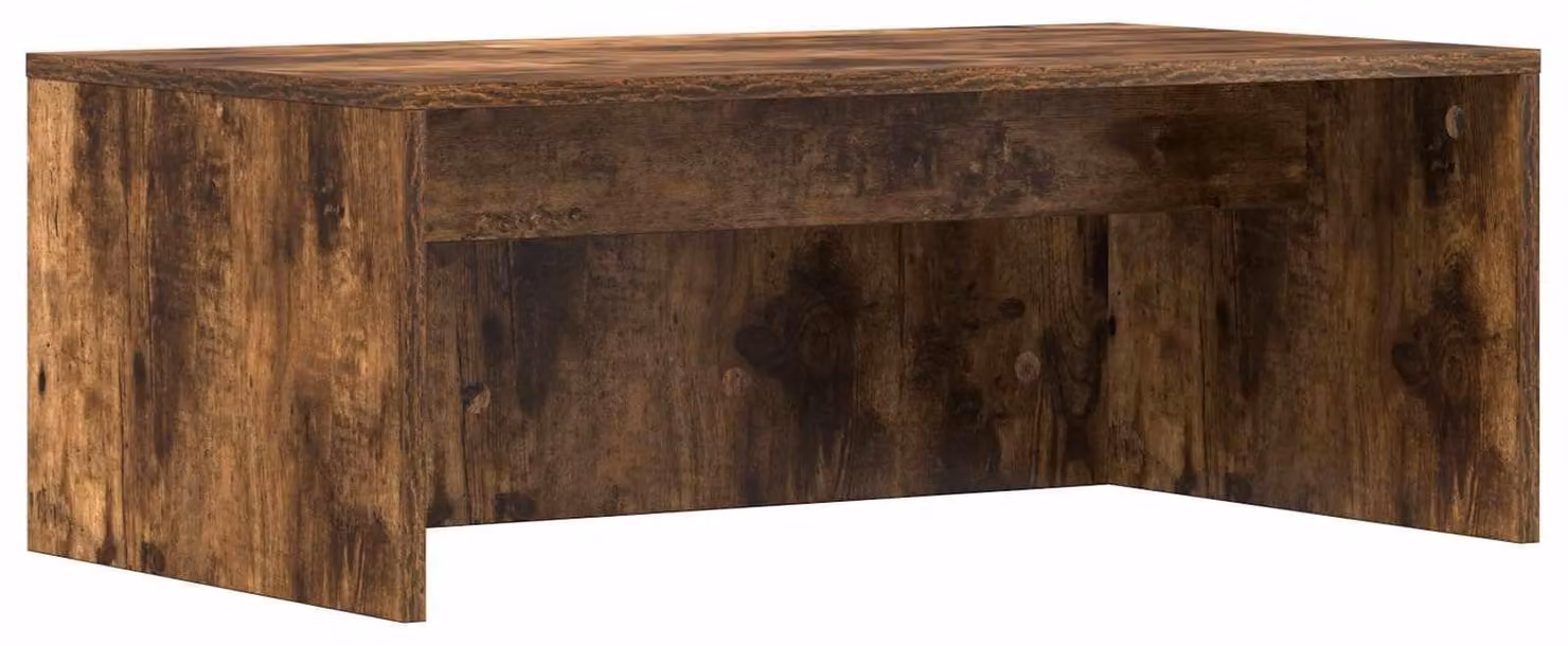 Scrivania a scomparsa in legno di quercia affumicato, ideale per ottimizzare lo spazio