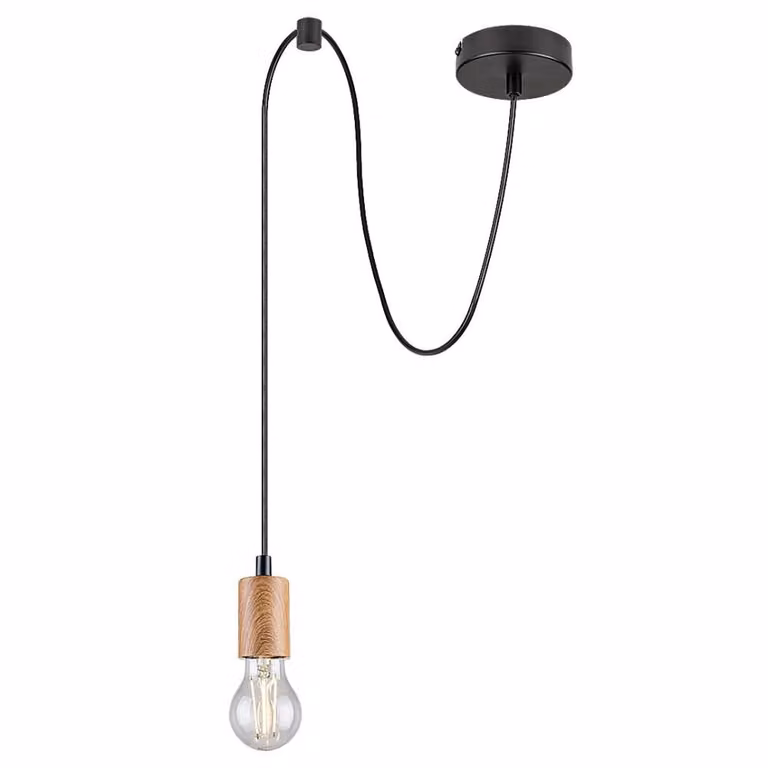 Rabalux 72071 Lampada a sospensione 1 spot Dollien, E27, nero-marrone, rotonda, industriale, ø45mm