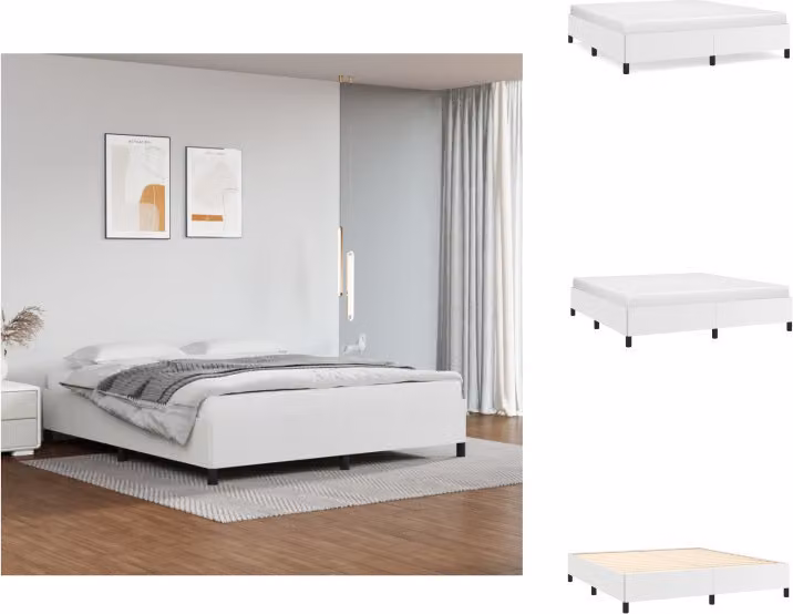 vidaXL Struttura letto bianca 180x200 cm in Pelle finta - Letti e strutture letto