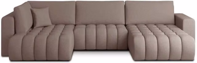 Divano angolare convertibile BONITA MEUBLORAMA beige, 6 posti, con funzione letto e chaise longue a destra, L/P/H: 350 x 175 x 92 cm – 1