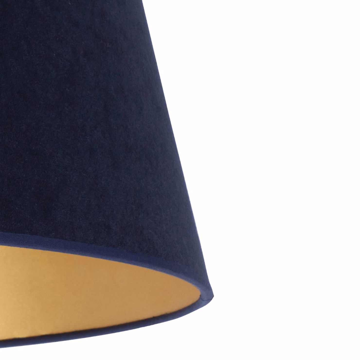 Paralume Cone altezza 18 cm, blu scuro/oro Duolla, Blu, Tessuto / Stoffa / Seta