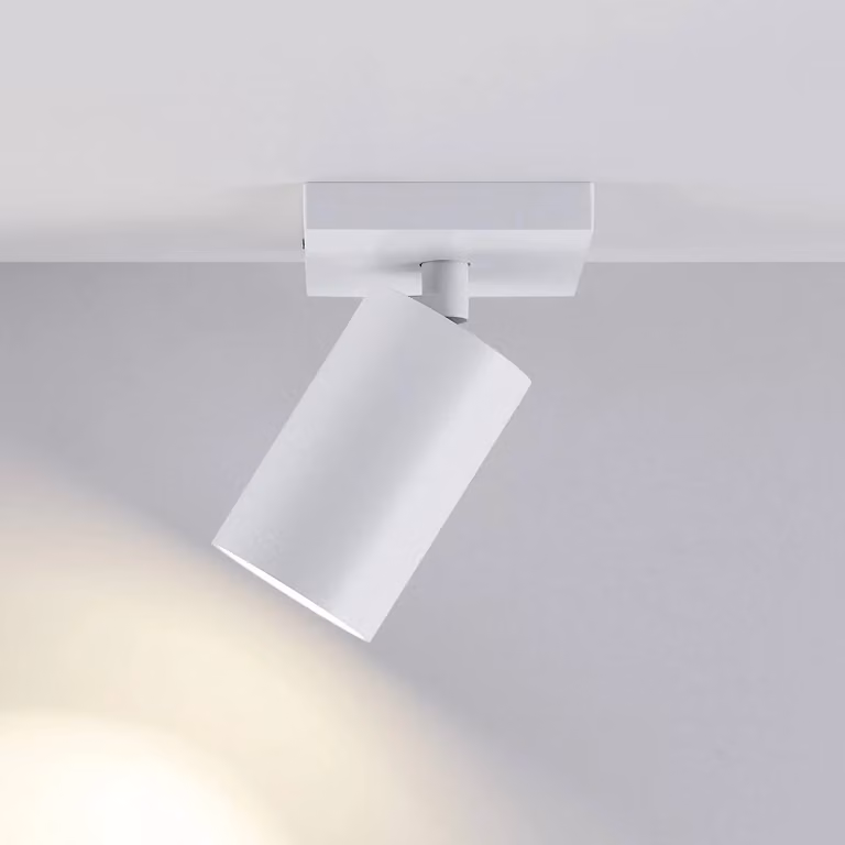 Deko-Light Faretto da soffitto CAN TILT, bianco, 11 x 9 cm, a 1 luce, metallo GU10 dimmerabile, Bianco / Opale, Soggiorno / Sala da pranzo, Alluminio, Faretto