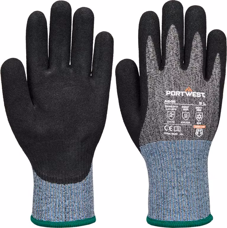 Gant Nitril Vis-tex Winter Cut D13 - Taglia M - Nero - Portwest