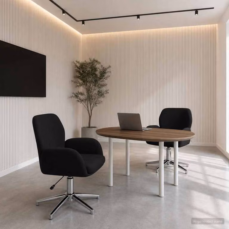 Set di 2 sedie da scrivania girevoli vidaXL in tessuto nero con braccioli L/P/H: 54 x 58 x 90 cm