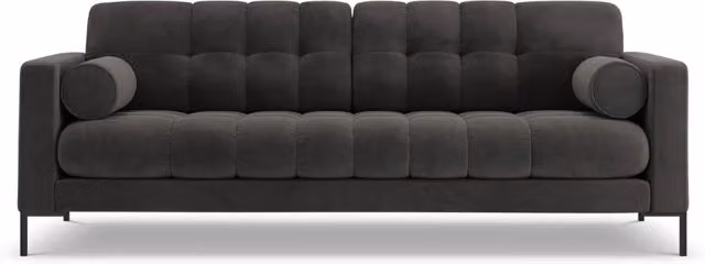 Divano Bali da 3 posti Cosmopolitan Design in velluto grigio scuro L: 177 cm, P: 75 cm, H: 92 cm