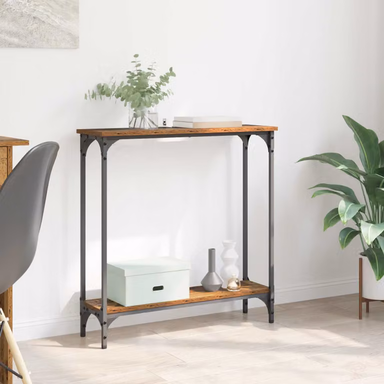 vidaXL Tavolo consolle in stile industriale color marrone L: 75 cm, P: 22,5 cm, H: 75 cm