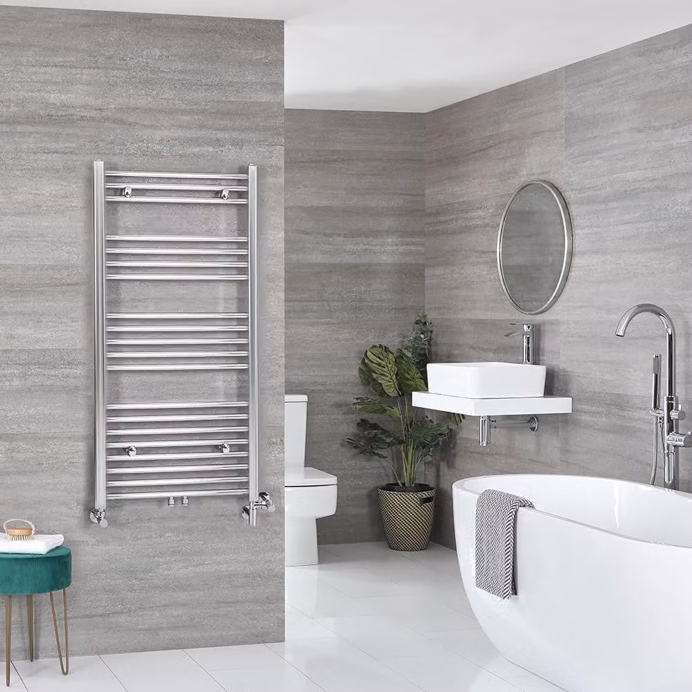 Scaldasalviette Misto Piatto - Termoarredo Bagno Cromato - 1188 x 500mm - 350W - Neva