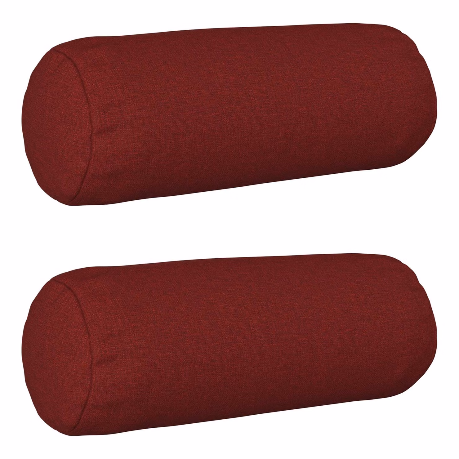 Set di 2 cuscini rotondi HEERLEN vidaXL in tessuto rosso vino con rivestimento lavabile