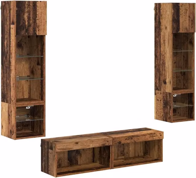 Unit¨¤ TV da Parete 6 pz | Armadietto TV | Mobile Porta TV Legno vecchio Legno multistrato