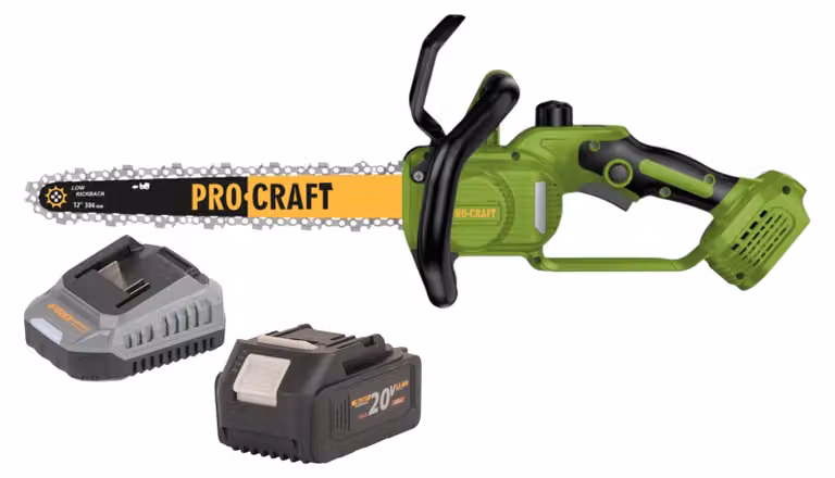 Motosega a batteria Procraft PKA33-BB 20 V 304 mm Brushless + 1x batteria 4,0 Ah + caricabatteria