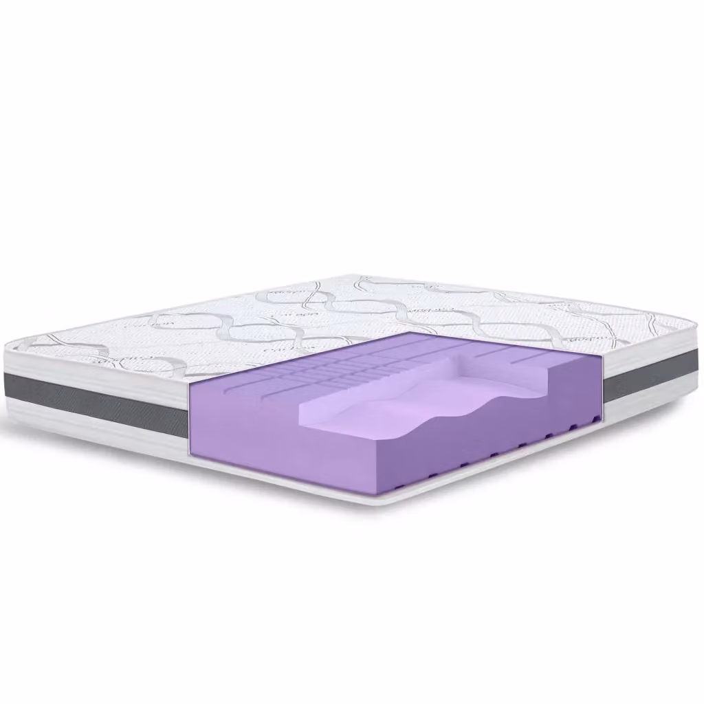 Materasso Singolo The White Stone in Schiuma Bianco con Proprietà Antibatteriche, H 25 cm, L 90 cm x P 190 cm – 2