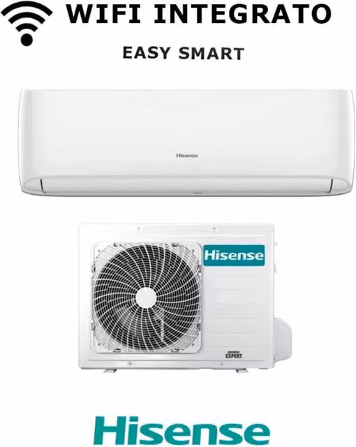 Climatizzatore Hisense Inverter Serie EASY SMART 12000 Btu CA35MR0BG + CA35MR0BW con Wi-Fi Integrato Bianco