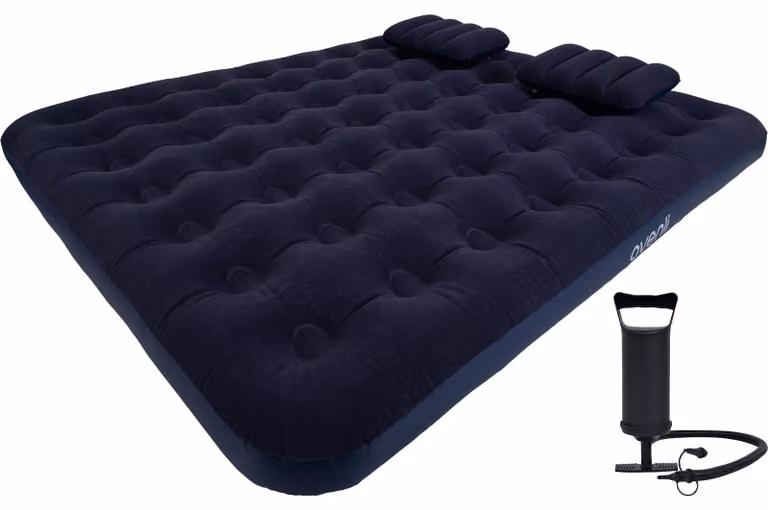 Avenli 24697, materasso gonfiabile con pompa manuale, 2 cuscini, dimensioni 203 x 183 x 22 cm, colore blu