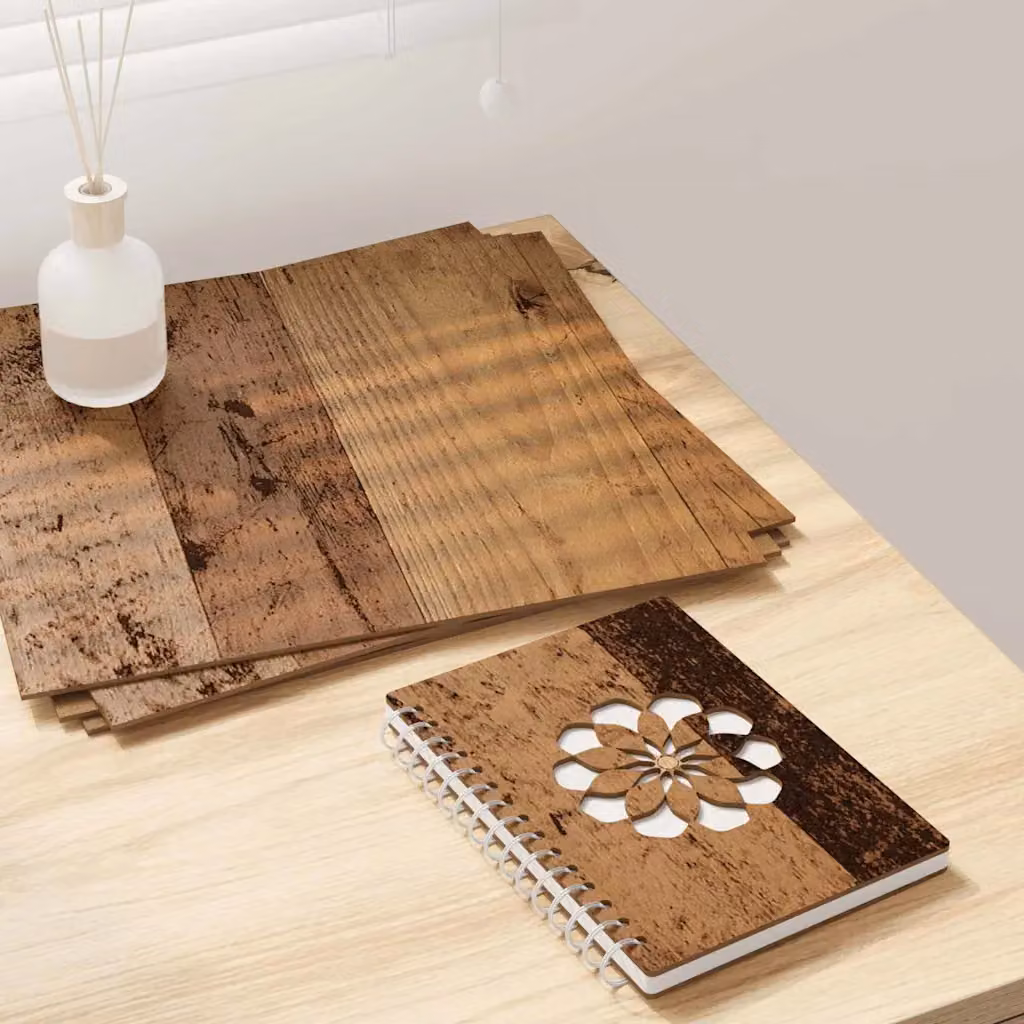 vidaXL Set di 50 pannelli decorativi effetto legno vecchio, colore marrone, L 30 x P 30 x H 0,27 cm