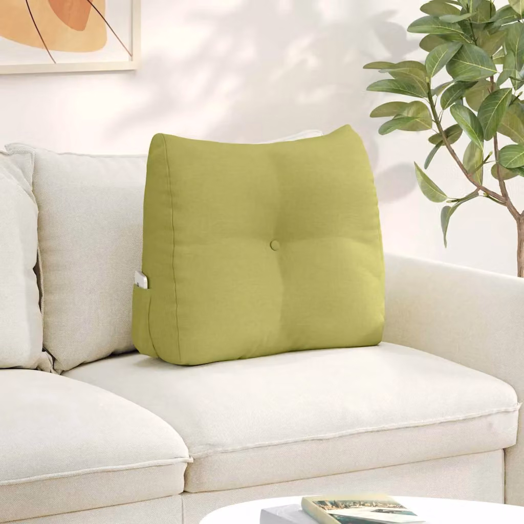 Cuscino per schiena ergonomico vidaXL verde chiaro con rivestimento rimovibile L 60 x P 24 x H 50 cm