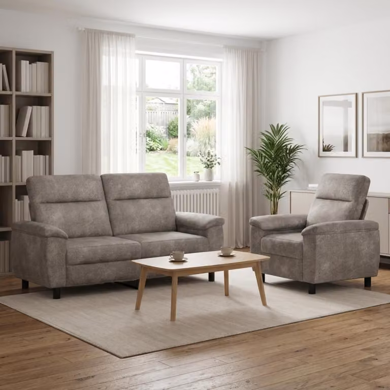 Set di 2 divani moderni vidaXL in pelle sintetica grigia con struttura in metallo per il tuo soggiorno