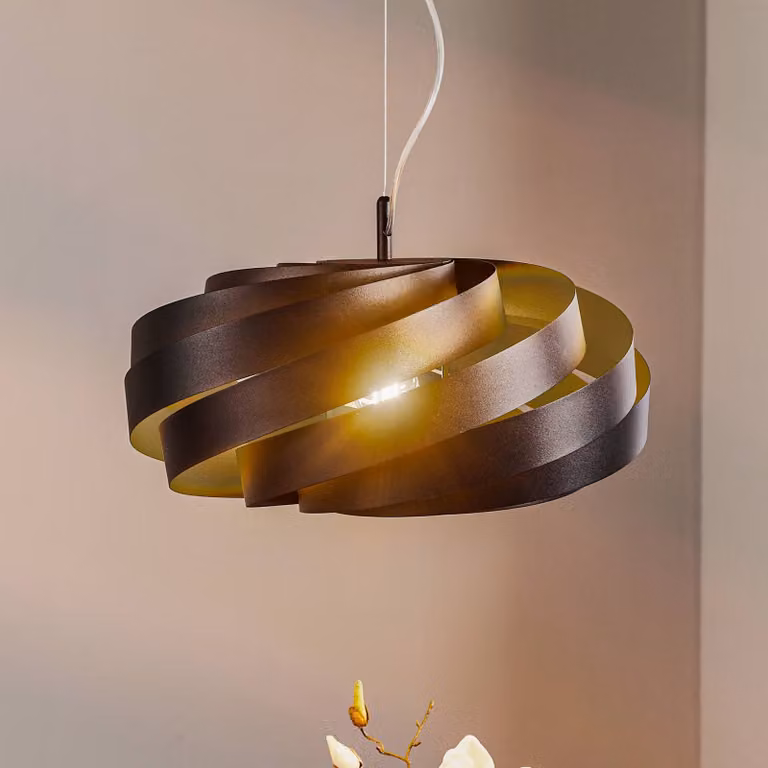 Lampada a sospensione Vento Domiluce, dimmerabile, Nero, Soggiorno / Sala da pranzo, Metallo, Moderno, Lampada a sospensione
