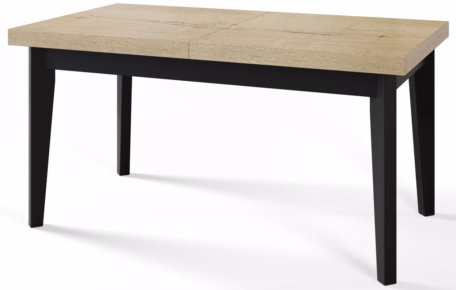 Alpi Moebel, Tavolo da Pranzo Skandi, Tavolo da Cucina Allungabile, Dimensioni: 140-180x80x78 cm, Gambe in Legno Nere, Halifax