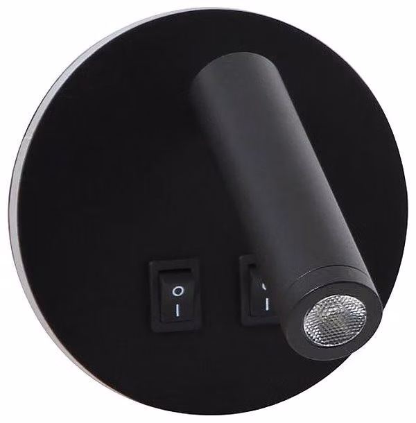 Immax GOAL 2 Interruttori, lampada da parete di design a LED da 6 W, NERA