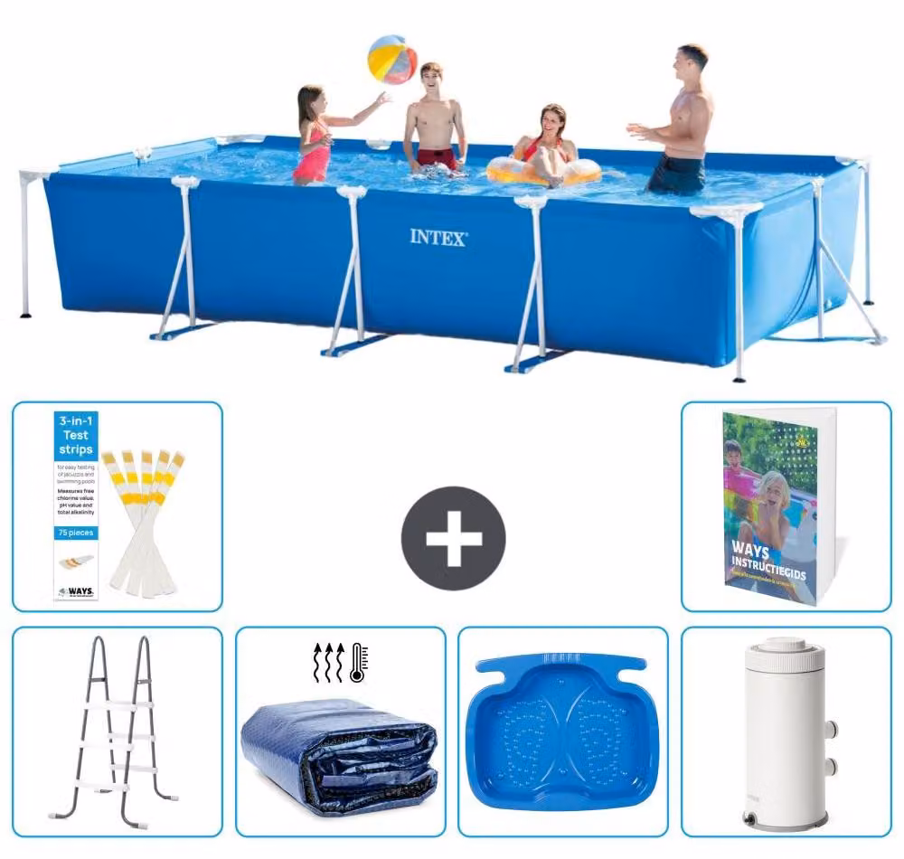 Piscina fuori terra rettangolare - 450x220x84 cm - composta da 5 elementi, modello S144
