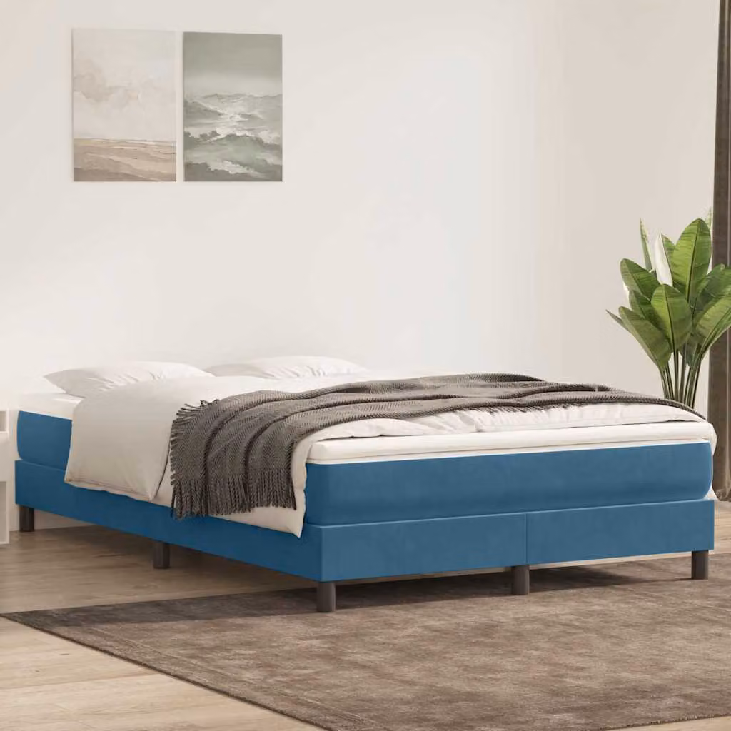 Maison Exclusive - Letto a Molle senza Materasso Blu Scuro 160x220 cm in Velluto