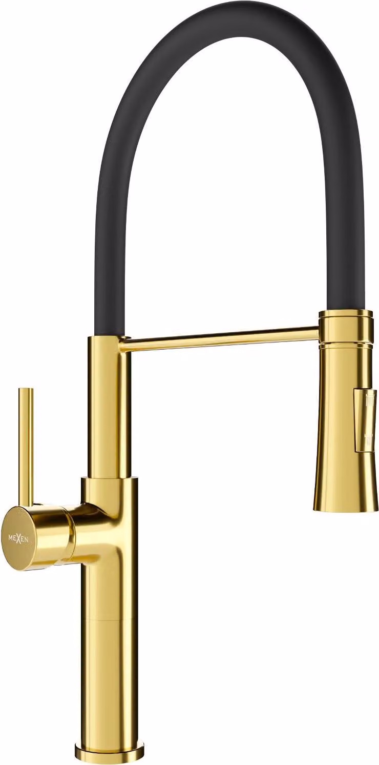 Mexen Dina rubinetteria da cucina, oro/nero - 672701-57