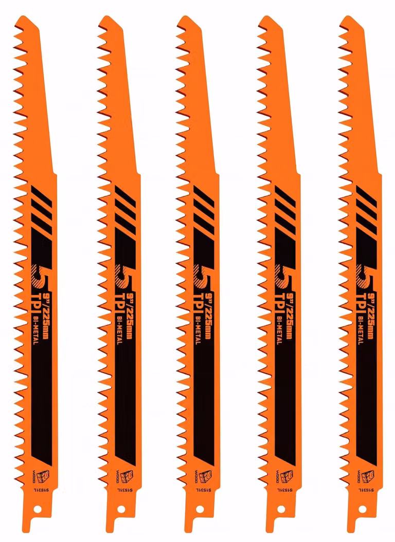 5 lame per seghetto alternativo da 225 mm, adatte per legno e metallo