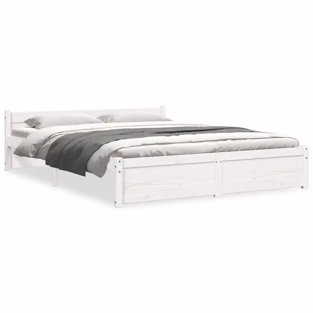 Giroletto vidaXL in legno massello di pino bianco con cassetti L/P/H: 195.5 x 140 x 145.5 cm – 2