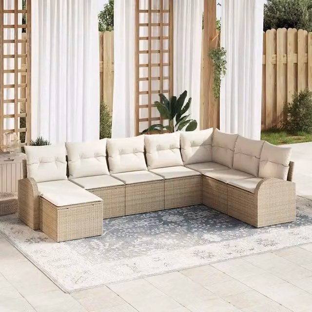 Set Divano da Giardino 8 pz Beige 3346161