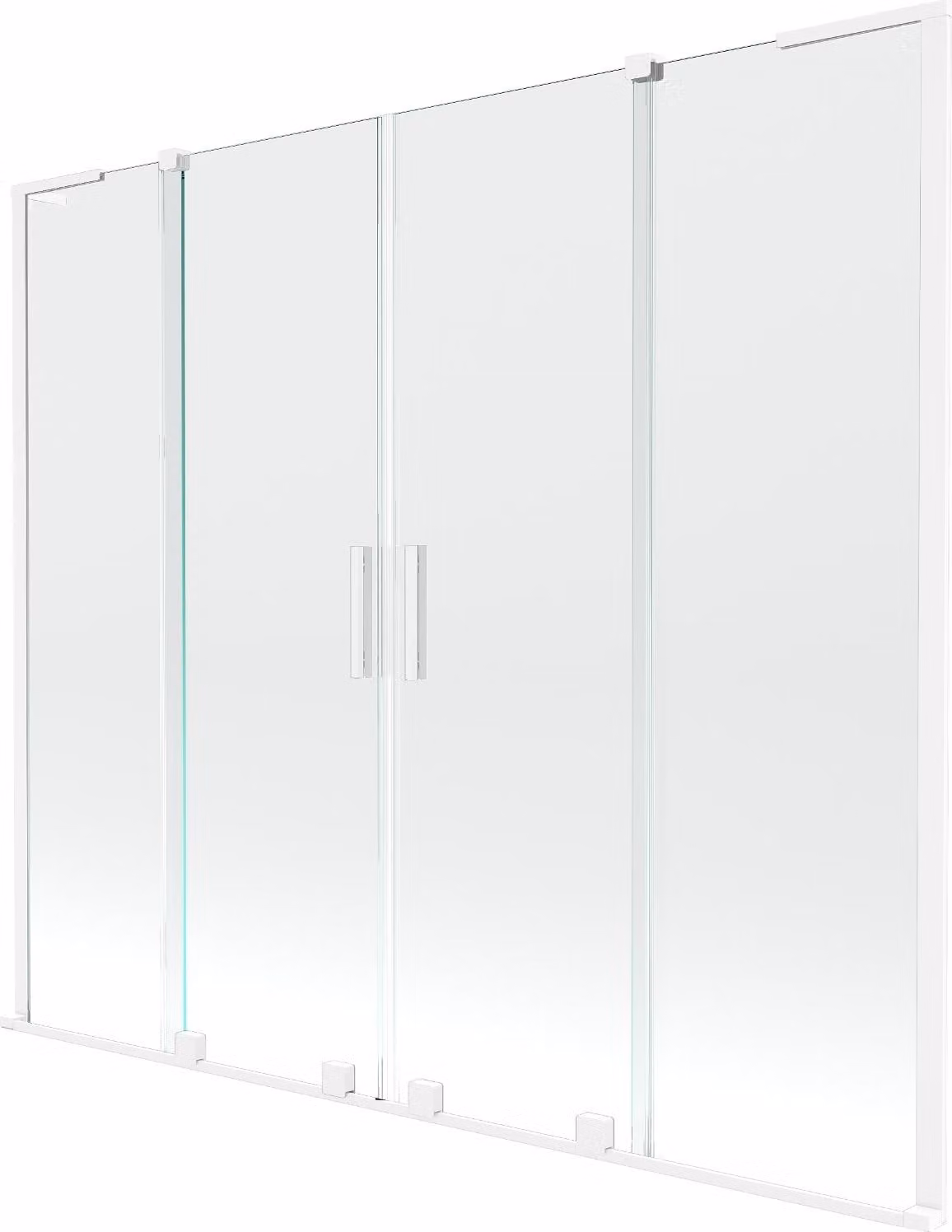 Mexen Velar L Duo parete per vasca da bagno 2 ante scorrevole 170 x 150 cm, trasparente, bianco - 896-170-003-02-20