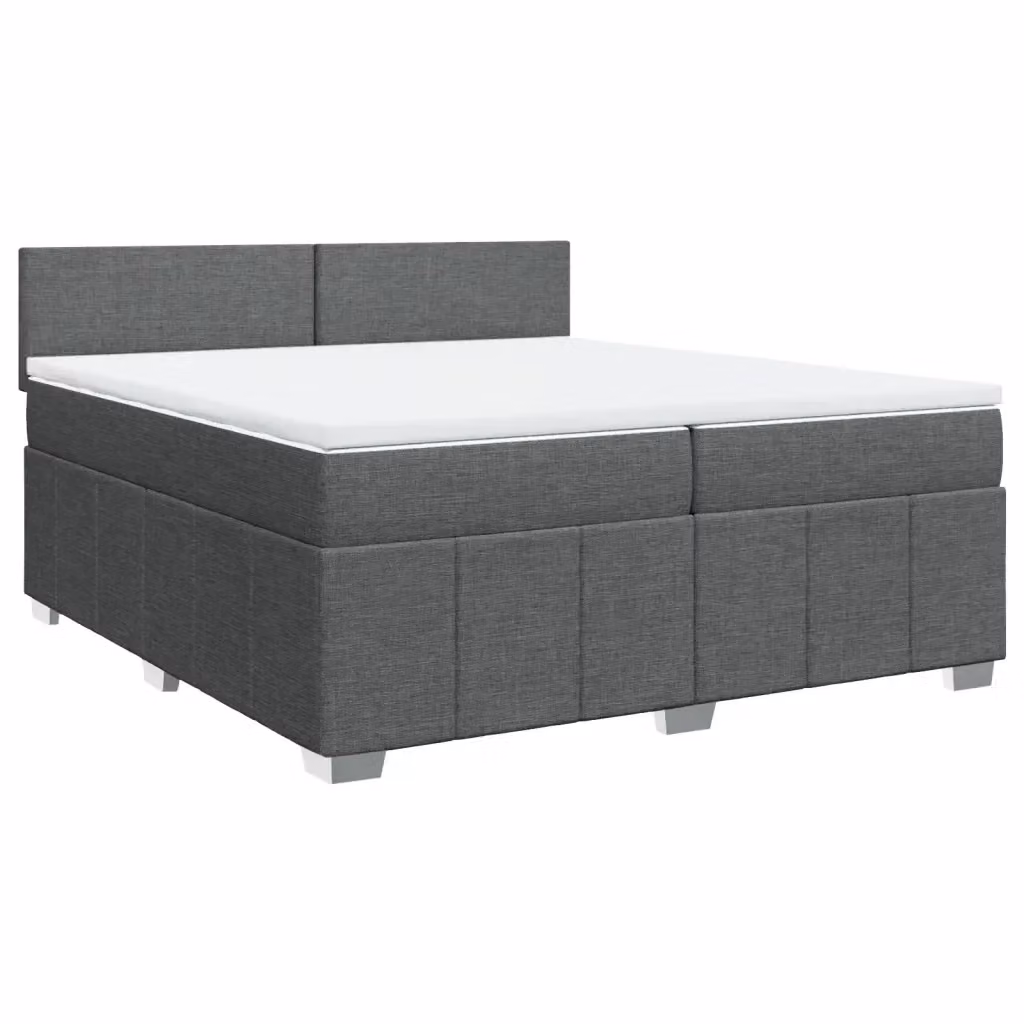 Letto Ibrido vidaXL con Giroletto a Molle e Materasso Grigio e Bianco L/P: 200 x 200 cm – 2