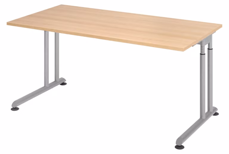 bümö Scrivania Serie-Z - Struttura: argento, dimensioni: 160 x 80 cm, decorazione: rovere