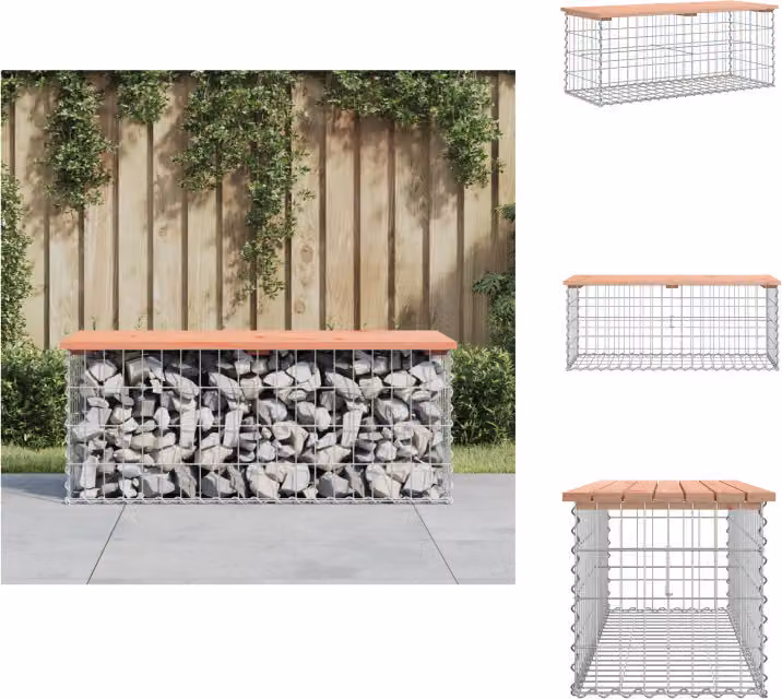vidaXL Panchina da giardino Gabion 103x44x42 cm in legno massiccio di abete Douglas - Panchine da giardino