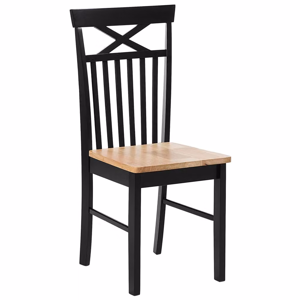 Set di 2 sedie da pranzo BELIANI nere in legno di gomma in stile classico – 2