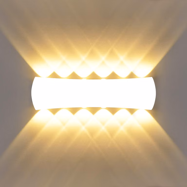 Lampada a parete LED, 12W, luce direzionale verso l'alto e verso il basso, grado di protezione IP65, impermeabile, alluminio, 3000K, colore bianco