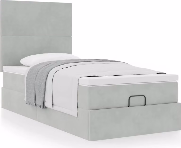Struttura Letto Pouf con Materassi 80x200 cm in Velluto
