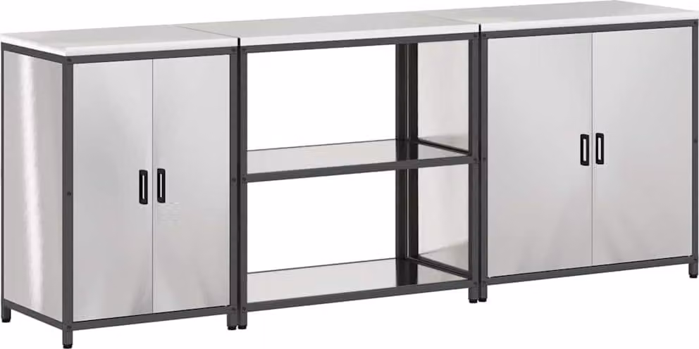 Set di Stoccaggio per Cucina HATTEM 3 pcs Argento Acciaio Inox