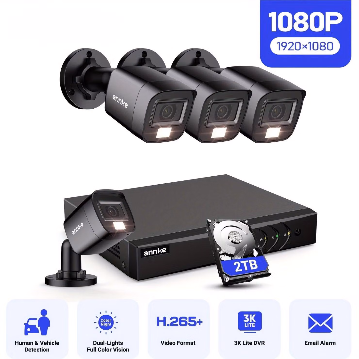 Telecamera di sicurezza - Videosorveglianza - Sistemi di protezione contro le intrusioni - Telecamera esterna - Telecamera IP - Sistema cablato a 16 canali