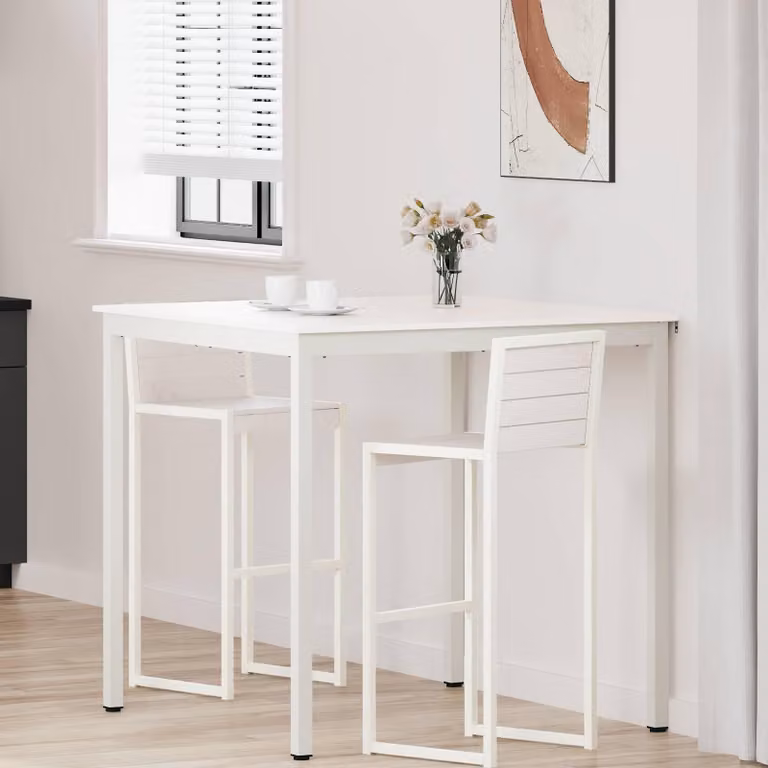 Maison Exclusive - Tavolo da bar bianco 110 x 110 x 105 cm Legno di pino massiccio