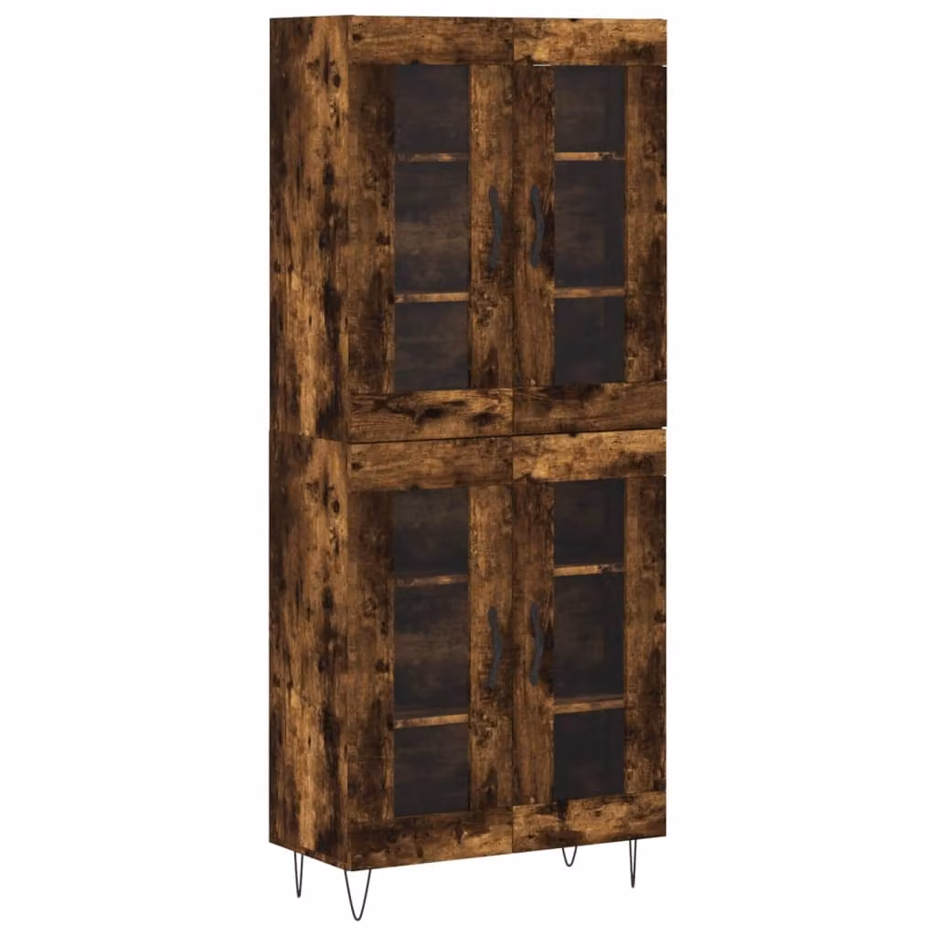 Credenza Rovere Fumo 69,5x34x180 cm in Legno Multistrato